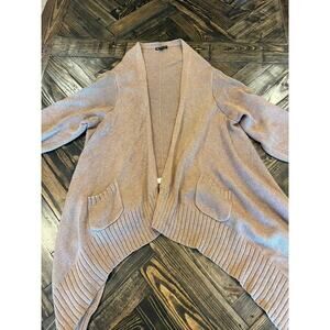Gap Cashmere Blend Chunky Open Front Cardigan Sweater Women Large Neutral Hobbit